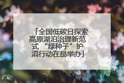 全国低碳日探索高原湖泊治理新范式 “绿种子”护滇行动在昆举办