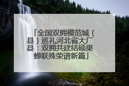 全国双拥模范城（县）巡礼河北省大厂县：双拥共建结硕果 蝉联殊荣谱新篇