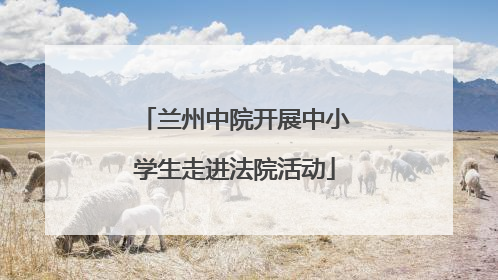 兰州中院开展中小学生走进法院活动