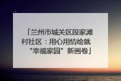 兰州市城关区段家滩村社区：用心用情绘就“幸福家园”新画卷