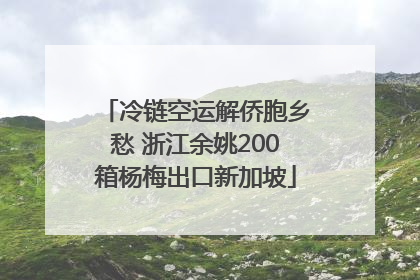 冷链空运解侨胞乡愁 浙江余姚200箱杨梅出口新加坡