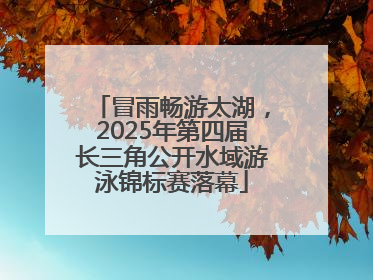 冒雨畅游太湖，2025年第四届长三角公开水域游泳锦标赛落幕