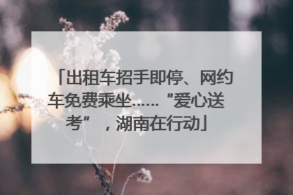 出租车招手即停、网约车免费乘坐……“爱心送考”，湖南在行动