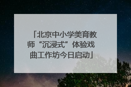 北京中小学美育教师“沉浸式”体验戏曲工作坊今日启动