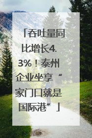 吞吐量同比增长4.3%！泰州企业坐享“家门口就是国际港”