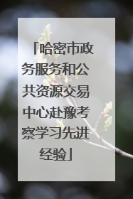哈密市政务服务和公共资源交易中心赴豫考察学习先进经验