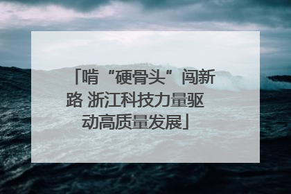 啃“硬骨头”闯新路 浙江科技力量驱动高质量发展