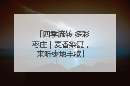 四季流转 多彩枣庄｜麦香染夏，来听枣地丰歌