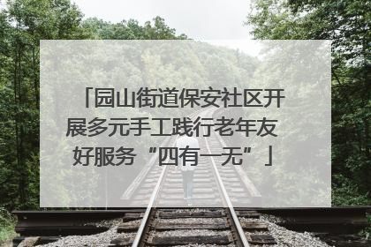 园山街道保安社区开展多元手工践行老年友好服务“四有一无”