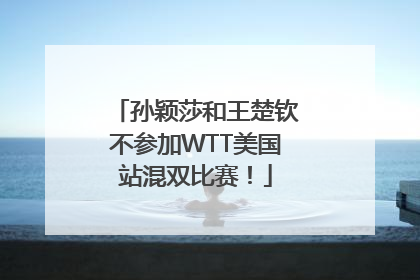 孙颖莎和王楚钦不参加WTT美国站混双比赛！