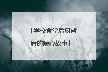 学校食堂后厨背后的暖心故事