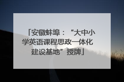 安徽蚌埠：“大中小学英语课程思政一体化建设基地”授牌