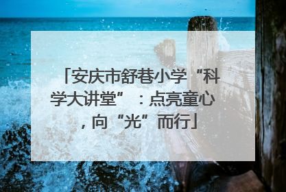 安庆市舒巷小学“科学大讲堂”：点亮童心，向“光”而行