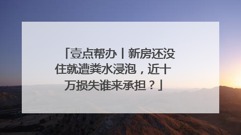 壹点帮办丨新房还没住就遭粪水浸泡，近十万损失谁来承担？
