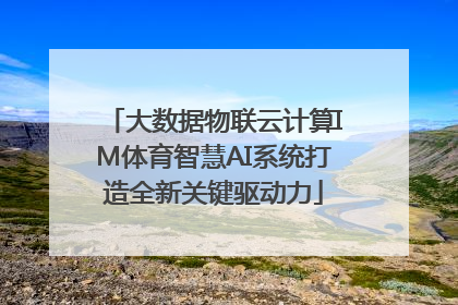 大数据物联云计算IM体育智慧AI系统打造全新关键驱动力