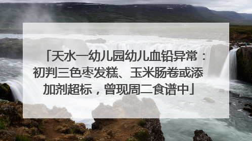天水一幼儿园幼儿血铅异常：初判三色枣发糕、玉米肠卷或添加剂超标，曾现周二食谱中