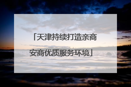 天津持续打造亲商安商优质服务环境