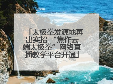 太极拳发源地再出实招 “焦作云端太极拳”网络直播教学平台开通