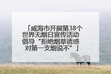 威海市开展第38个世界无烟日宣传活动 倡导“拒绝烟草诱惑 对第一支烟说不”