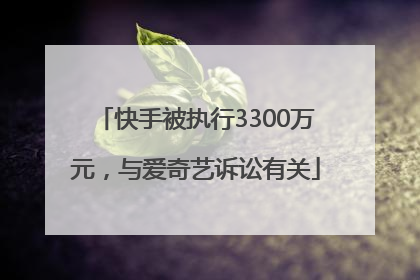 快手被执行3300万元，与爱奇艺诉讼有关