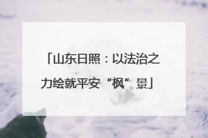 山东日照：以法治之力绘就平安“枫”景