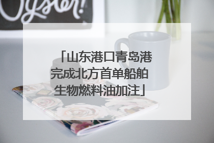 山东港口青岛港完成北方首单船舶生物燃料油加注