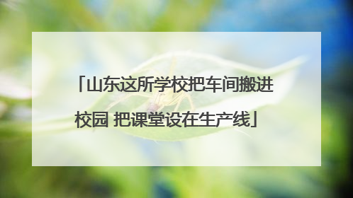 山东这所学校把车间搬进校园 把课堂设在生产线
