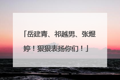 岳建青、祁越男、张煜婷！狠狠表扬你们！