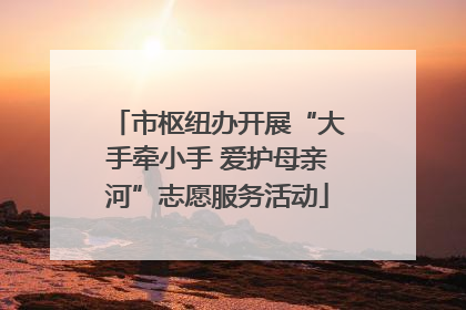 市枢纽办开展“大手牵小手 爱护母亲河”志愿服务活动