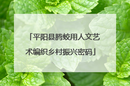 平阳县腾蛟用人文艺术编织乡村振兴密码
