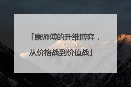 康师傅的升维博弈，从价格战到价值战