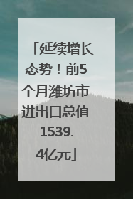 延续增长态势！前5个月潍坊市进出口总值1539.4亿元