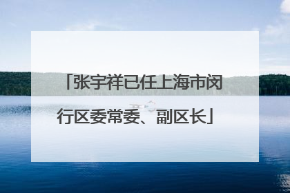张宇祥已任上海市闵行区委常委、副区长
