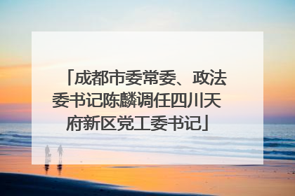 成都市委常委、政法委书记陈麟调任四川天府新区党工委书记