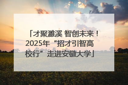 才聚濉溪 智创未来！2025年“招才引智高校行”走进安徽大学