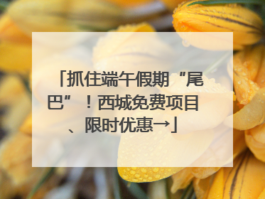 抓住端午假期“尾巴”！西城免费项目、限时优惠→