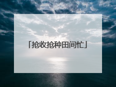 抢收抢种田间忙