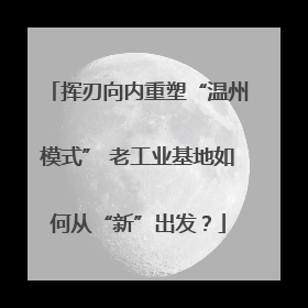 挥刃向内重塑“温州模式” 老工业基地如何从“新”出发？