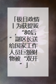 极目政情丨为获提拔，“80后”副区长送给国家工作人员巨额财物被“双开”