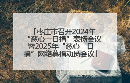 枣庄市召开2024年“慈心一日捐”表扬会议暨2025年“慈心一日捐”网络募捐动员会议