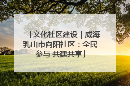 文化社区建设｜威海乳山市向阳社区：全民参与 共建共享