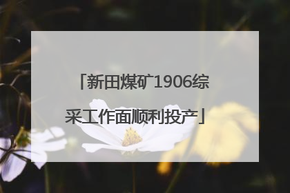 新田煤矿1906综采工作面顺利投产