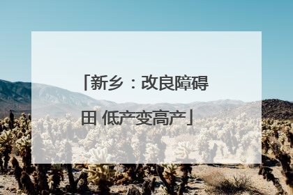 新乡：改良障碍田 低产变高产