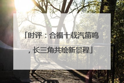 时评：合福十载汽笛鸣，长三角共绘新景程
