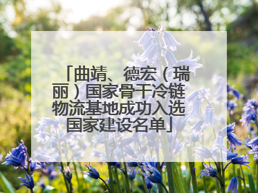 曲靖、德宏（瑞丽）国家骨干冷链物流基地成功入选国家建设名单