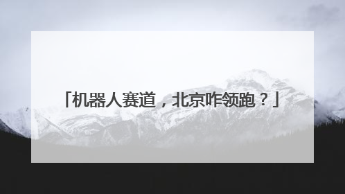 机器人赛道，北京咋领跑？