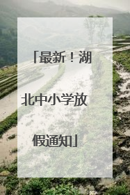 最新！湖北中小学放假通知