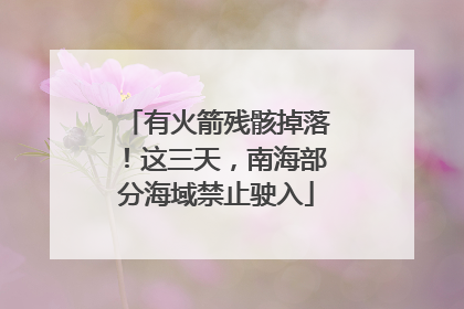 有火箭残骸掉落！这三天，南海部分海域禁止驶入