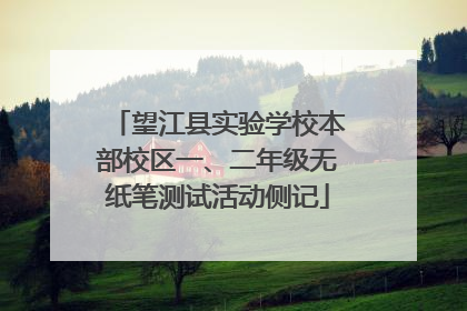 望江县实验学校本部校区一、二年级无纸笔测试活动侧记