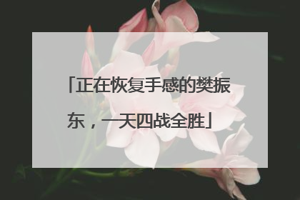 正在恢复手感的樊振东，一天四战全胜